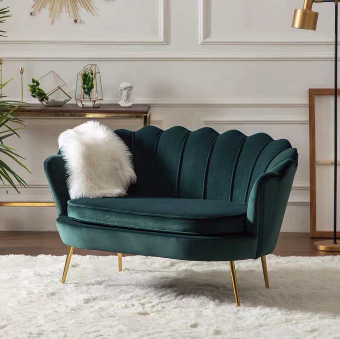 ベルベットオットマングリーンモダン 一人暮らし カウチソファ